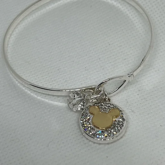 Disney Silver Bangle Bracelet Mickey Mouse - Picture 3 of 4